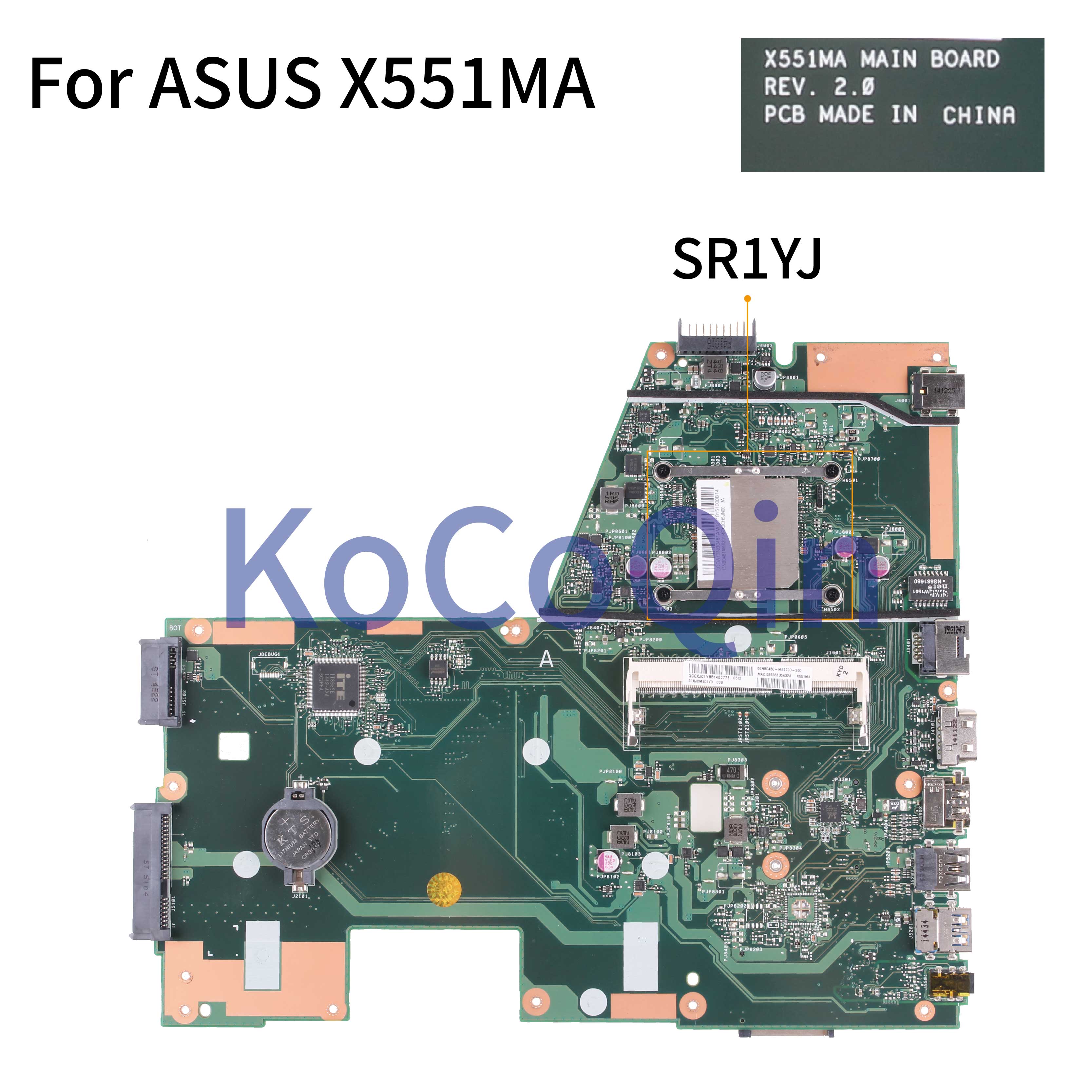 Carte mère X551MA pour ASUS D550M F551M X551MA N2820 N2830, REV.2.0 SR1YJS, pour ordinateur portable