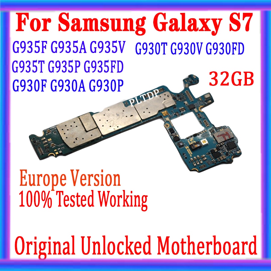Carte mère 32 go originale débloquée pour Samsung Galaxy S7 G930F G930FD g930 v G935F G935FD, testée, bon fonctionnement