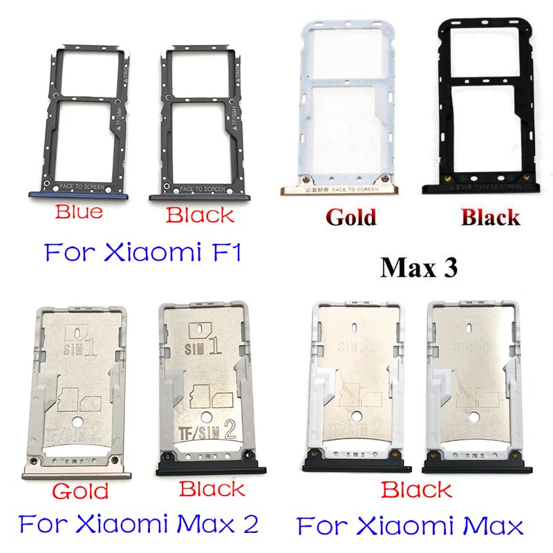 Accessoires de carte SIM pour Xiaomi Mi Max 2 3 Pocophone F1, plateau de slot de carte Sim, pièce de réparation