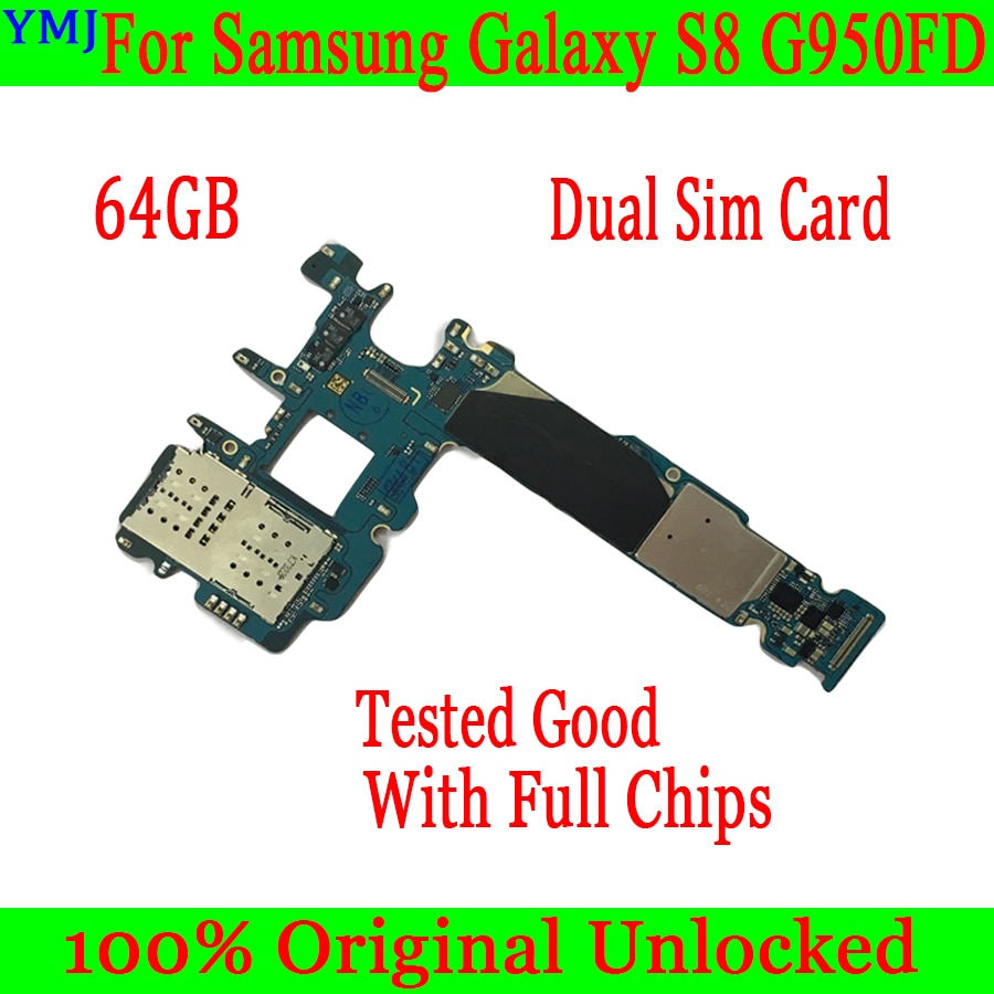 Carte mère 64 go originale débloquée pour Samsung Galaxy S8 G950U G950F G950FD G955U G955F G955FD, simple et double carte mère