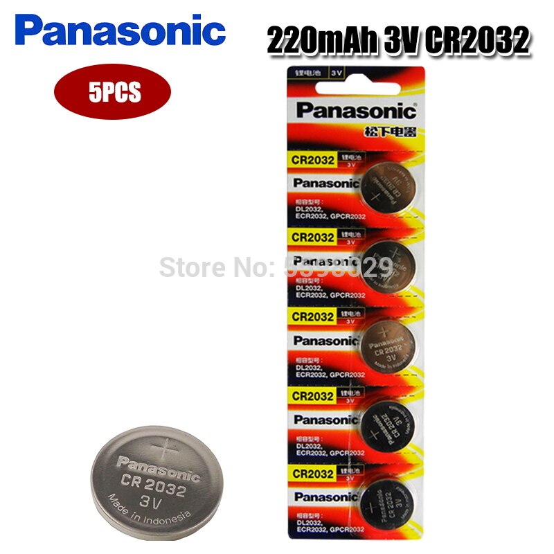 5 batteries originales pour PANASONIC cr2032 3v, accus bouton, pièces de monnaie pour montre et ordinateur cr 2032, Supports adaptés