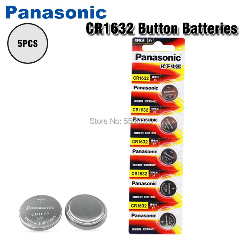 PANASONIC  piles au Lithium 3V, 5 pièces/lot, CR1632 1632 DL1632, pile bouton