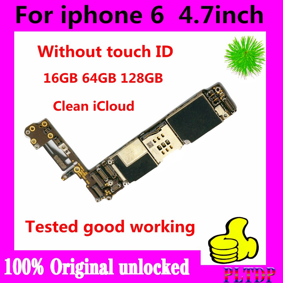 100% Original Débloqué Pour iPhone 4 4S 5 5C 5 6S 6p 6S 6sp Carte Mère Pas touch ID, avec pleine puces & gratuit icloud carte mère