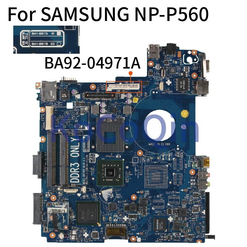 Carte mère DDR3 pour SAMSUNG NP-P560, BA41-00917A/BA92-04971A, pour ordinateur portable