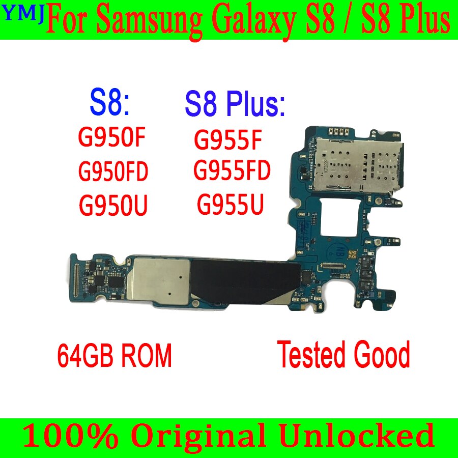 Carte mère 64 go originale débloquée pour Samsung Galaxy S8 G950F G950FD G950U G955F G955U G955FD, avec puces, version EU