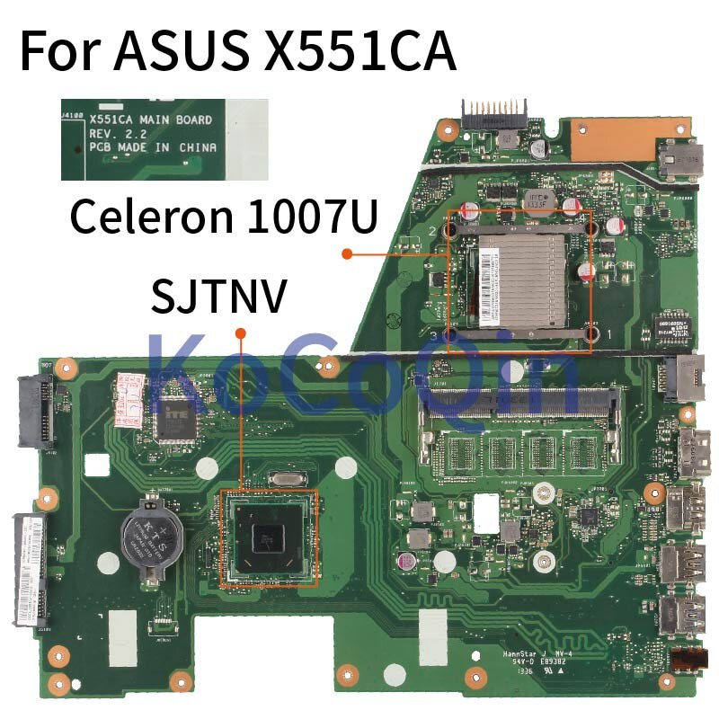 Carte mère pour ASUS X551CA, composant pc portable, compatible avec processeurs X551CA, X551CAP, X551C, 1007U, SJTNV, DDR3