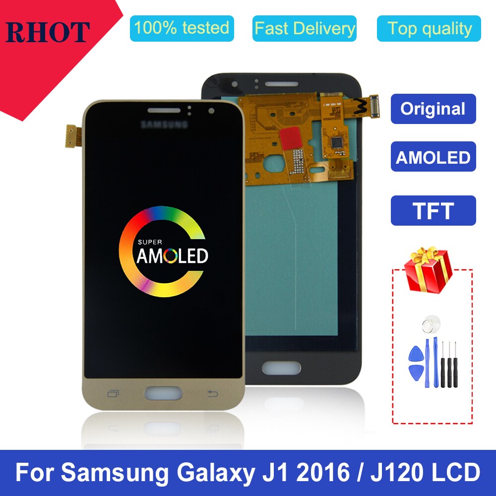 Ensemble écran tactile LCD, 100% pouces, pour Samsung Galaxy J1 4.5 J120 J120A J120F J120M, 2016 testé