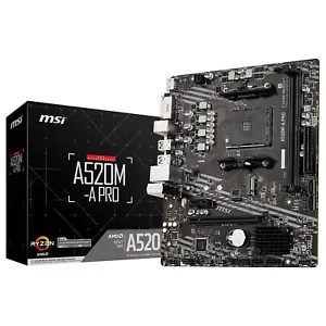 MSI A520M-A PRO | Carte Mère Micro ATX Socket AMD AM4 2x DDR4 1x PCI-E 3.0 16x