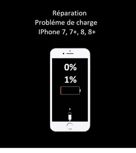 REPARATION CARTE MERE IPHONE 7, 7+, 8, 8+. problème de charge 0% 1%